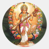 Saraswati Ronde Sticker (Voorkant)