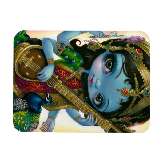 "Saraswati Spelen Veena" Flex Magnet Magneet (Horizontaal)