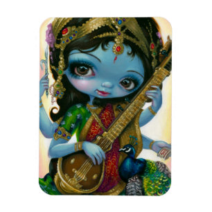 "Saraswati Spelen Veena" Flex Magnet Magneet