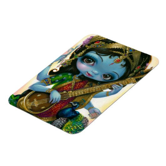 "Saraswati Spelen Veena" Flex Magnet Magneet (Linkerzijde)