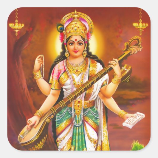 Saraswati Stickers - Versie 2 (Voorkant)