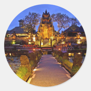 Saraswati Temple, Ubud Bali Indonesië Ronde Sticker