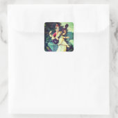 Saraswati Vierkante Sticker (Tas)