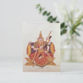 Saratheswae, hindoe godin van het leren briefkaart (Staand voorkant)