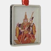 Saratheswae, hindoe godin van het leren metalen ornament (Rechts)