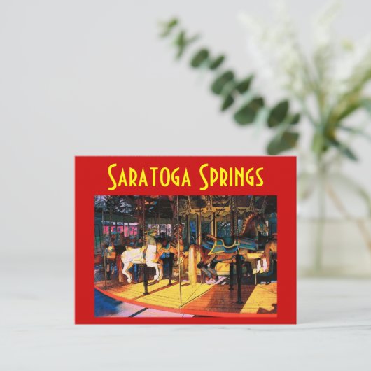 Saratoga Carousel Briefkaart - Gepersonaliseerd (Staand voorkant)