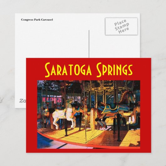 Saratoga Carousel Briefkaart - Gepersonaliseerd (Voorkant / Achterkant)