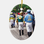Saratoga Jockeys Keramisch Ornament (Voorkant)