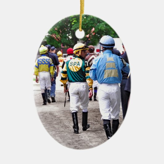 Saratoga Jockeys Keramisch Ornament (Voorkant)