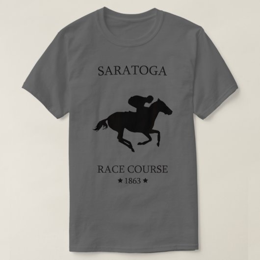 Saratoga New York volbloed paardenrenbaan T-shirt (Design voorkant)