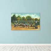 Saratoga Race Track - Uitzicht van start lijn Canvas Afdruk (Insitu (Houten vloer))