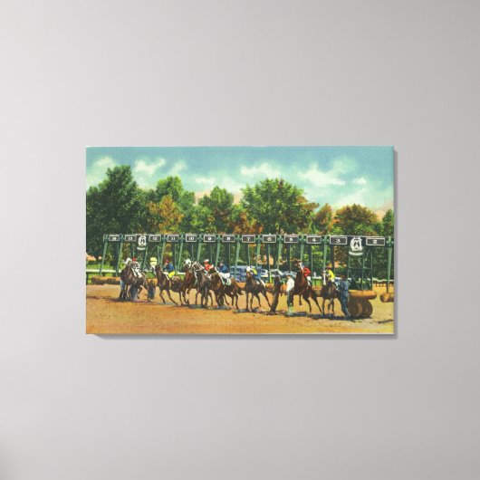Saratoga Race Track - Uitzicht van start lijn Canvas Afdruk (Voorkant)