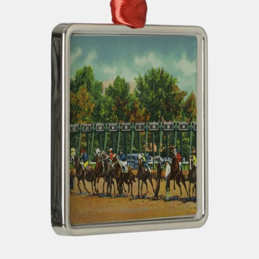 Saratoga Race Track - Uitzicht van start lijn Metalen Ornament (Rechts)