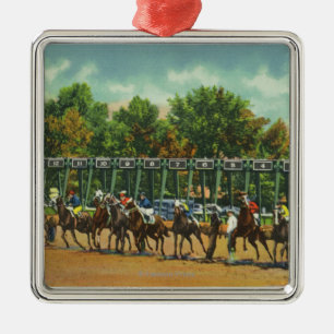 Saratoga Race Track - Uitzicht van start lijn Metalen Ornament