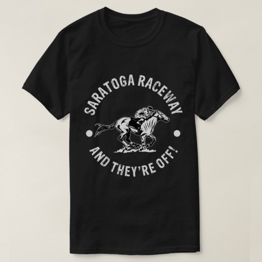 Saratoga Raceway Racetrack Horse Racing T-shirt (Design voorkant)