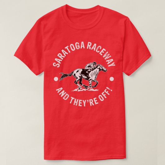 Saratoga Raceway Racetrack Horse Racing T-shirt (Design voorkant)
