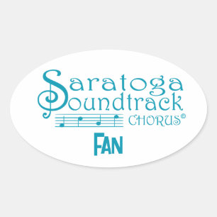 Saratoga Soundtrack Fan (set van vier stickers) Ovale Sticker
