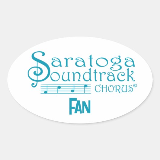 Saratoga Soundtrack Fan (set van vier stickers) Ovale Sticker (Voorkant)