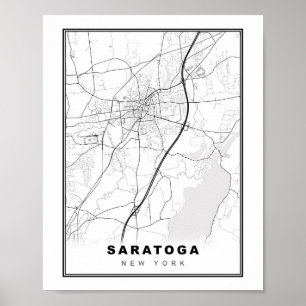 Saratoga Springs-kaart Poster