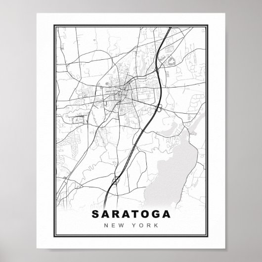 Saratoga Springs-kaart Poster (Voorkant)
