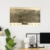 Saratoga Springs New York 1888 Antiek Panorama Poster (Thuiskantoor)