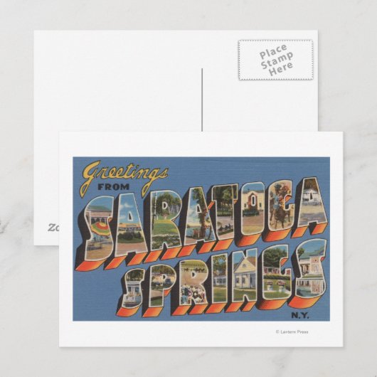 Saratoga Springs, New York - grote lettertjes Briefkaart (Voorkant / Achterkant)