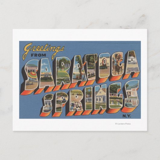 Saratoga Springs, New York - grote lettertjes Briefkaart (Voorkant)