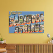 Saratoga Springs, New York - grote lettertjes Canvas Afdruk (Insitu (Woonkamer))