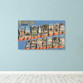 Saratoga Springs, New York - grote lettertjes Canvas Afdruk (Insitu (Houten vloer))