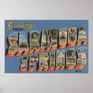 Saratoga Springs, New York - grote lettertjes Poster