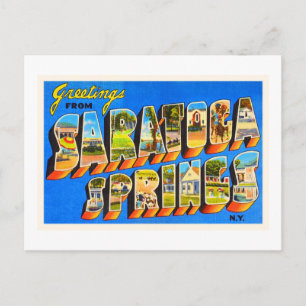 Saratoga Springs New York NY Old Travel Souvenir Briefkaart