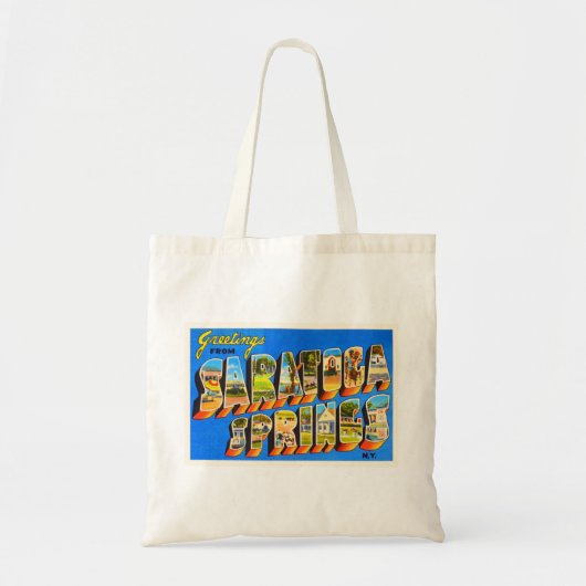 Saratoga Springs New York NY Old Travel Souvenir Tote Bag (Voorkant)