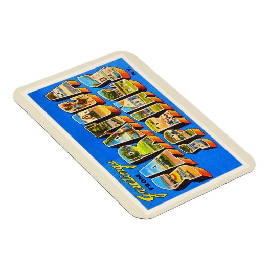 Saratoga Springs New York NY Oud reissouvenir Magneet (Rechterzijde)