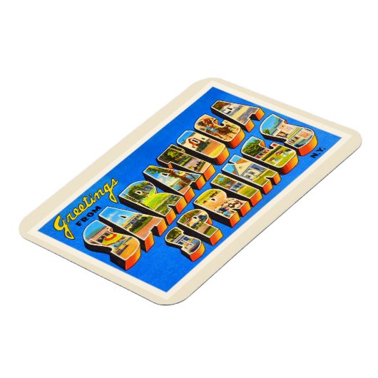 Saratoga Springs New York NY Oud reissouvenir Magneet (Linkerzijde)