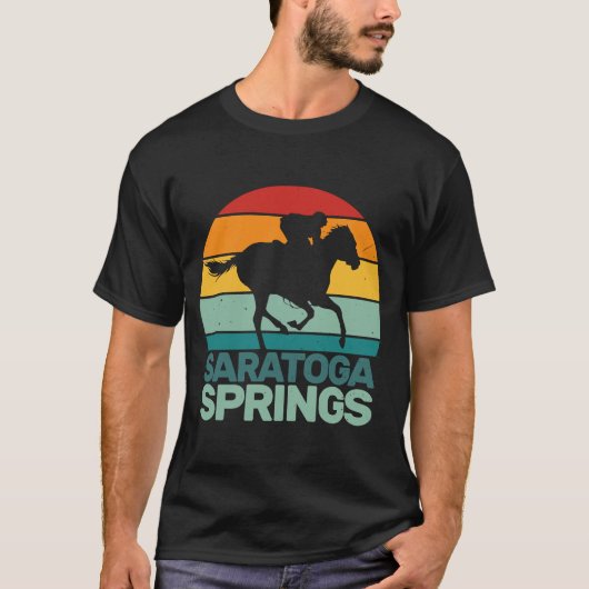 Saratoga Springs New York Toga Horse Racing 3 T-shirt (Voorkant)