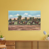 Saratoga Springs, NY - Horse Race Track Scene Canvas Afdruk (Insitu (Woonkamer))