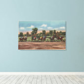 Saratoga Springs, NY - Horse Race Track Scene Canvas Afdruk (Insitu (Houten vloer))