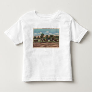 Saratoga Springs, NY - Horse Race Track Scene Kinder Shirts