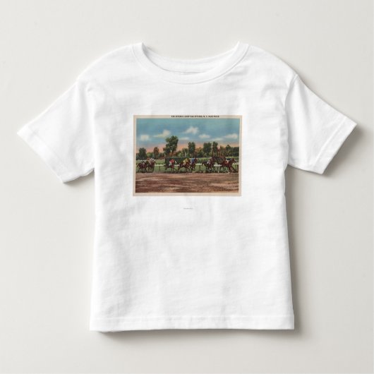 Saratoga Springs, NY - Horse Race Track Scene Kinder Shirts (Voorkant)