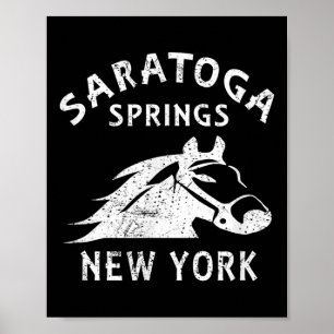 Saratoga Springs Ny Paard Vintage Grafisch Racing Poster