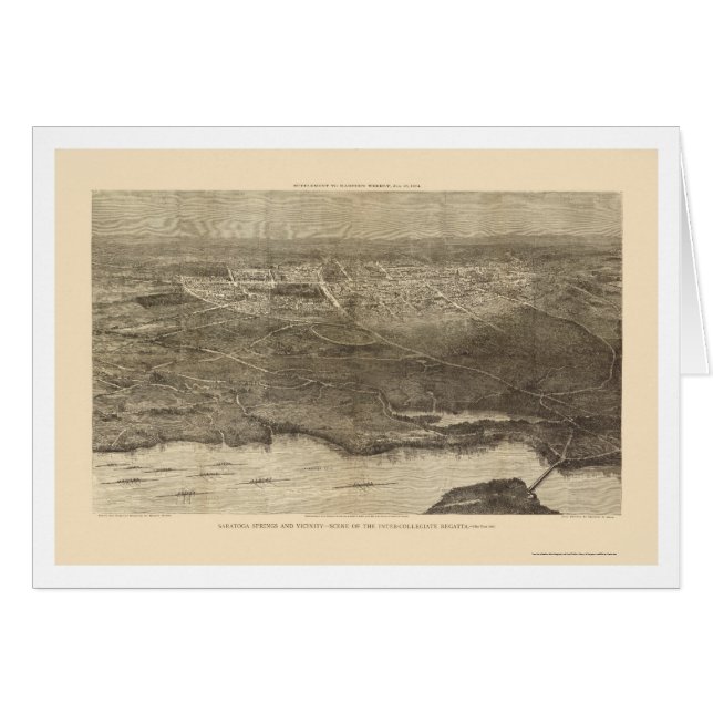 Saratoga Springs, NY Panoramic Map - 1874 (Voorkant Horizontaal)