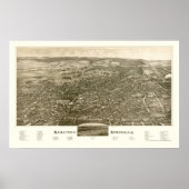 Saratoga Springs, NY Panoramic Map - 1888 Poster (Voorkant)