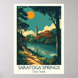 Saratoga Springs NY  Park Tree Travel Art Poster