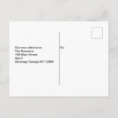 Saratoga Springs NY We hebben ons verplaatst Briefkaart (Achterkant)