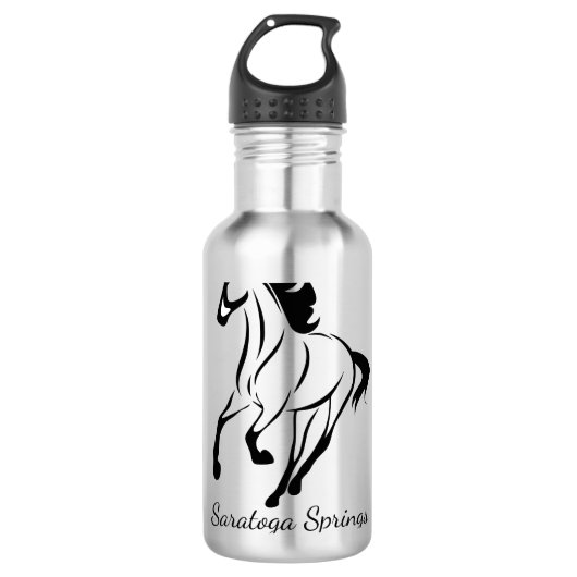 Saratoga Springs Racing Horse Waterfles (Voorkant)