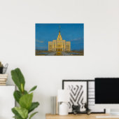 Saratoga Springs Utah Tempel Schildering™ LDS Post Poster (Thuiskantoor)