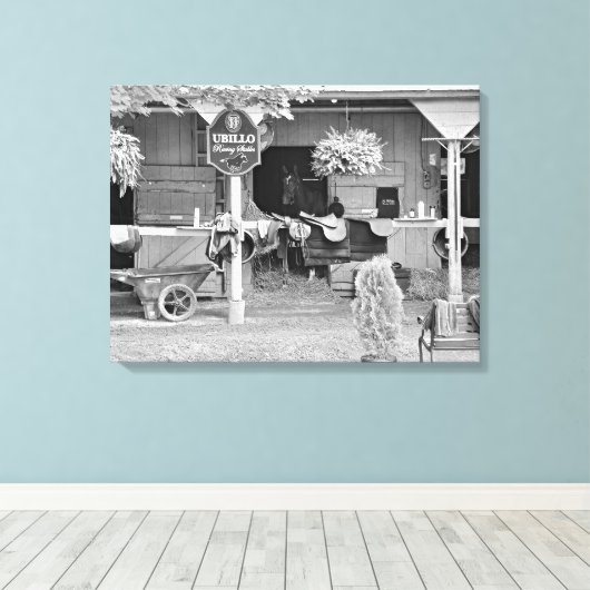 Saratoga Stables "Horse Haven" Canvas Afdruk (Insitu (Houten vloer))