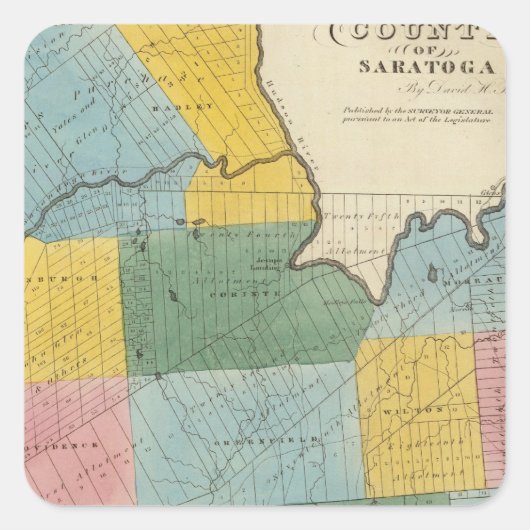 Saratoga Vierkante Sticker (Voorkant)