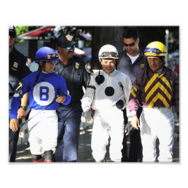 Saratoga's Top Jockeys op weg naar de Paddock Foto Afdruk