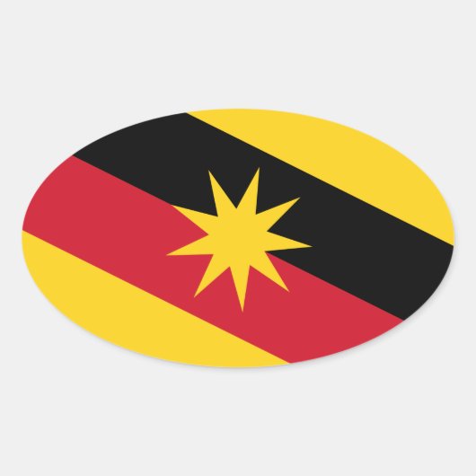 Sarawak Flag - MALAYSIA Ovale Sticker (Voorkant)